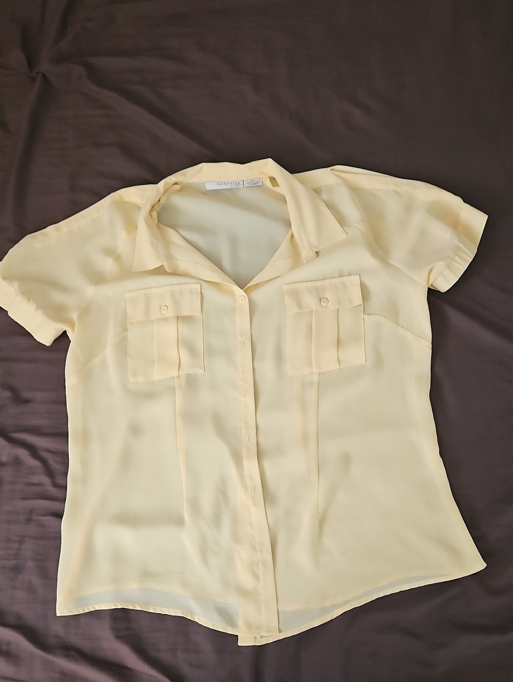 Collection B Pale Yellow Short-Sleeve Button Down Shirt